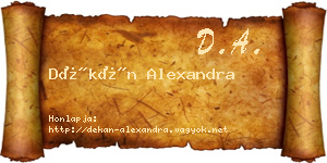 Dékán Alexandra névjegykártya