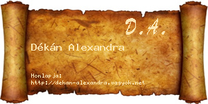 Dékán Alexandra névjegykártya