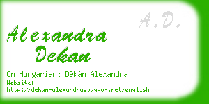 alexandra dekan business card