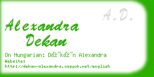 alexandra dekan business card